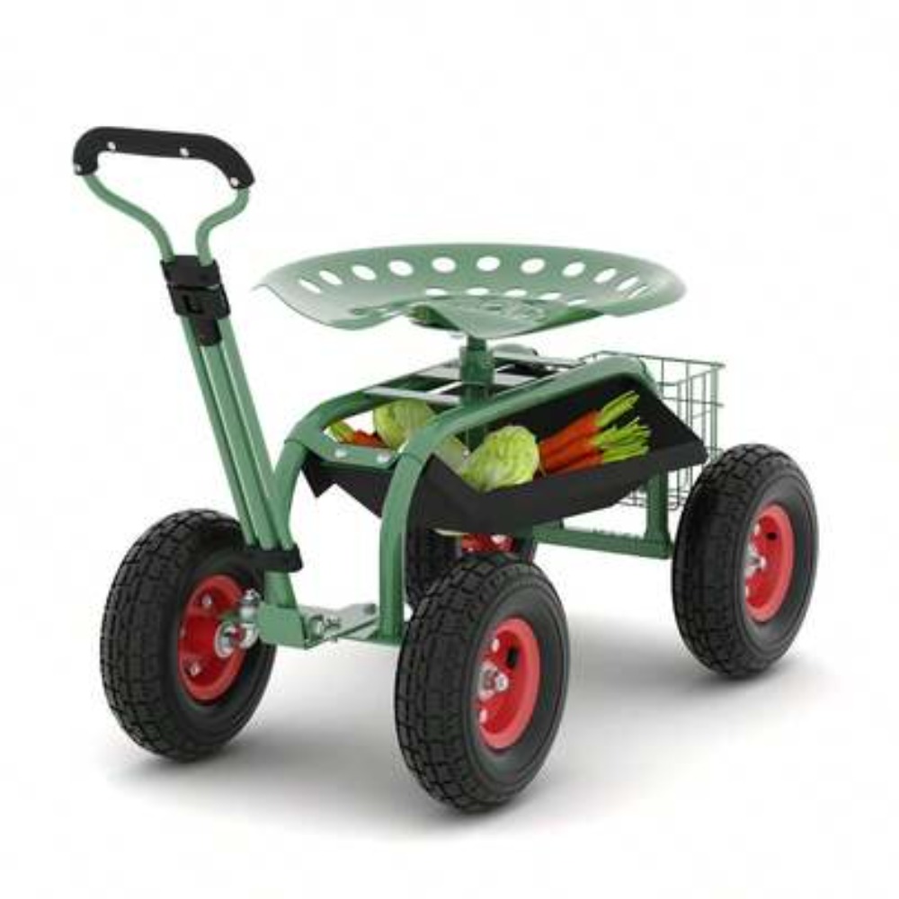 Gardening Tools For Seniors - Robuster Rollgartenwagen mit Sitz, 360-Grad-drehbarer Gartenhocker