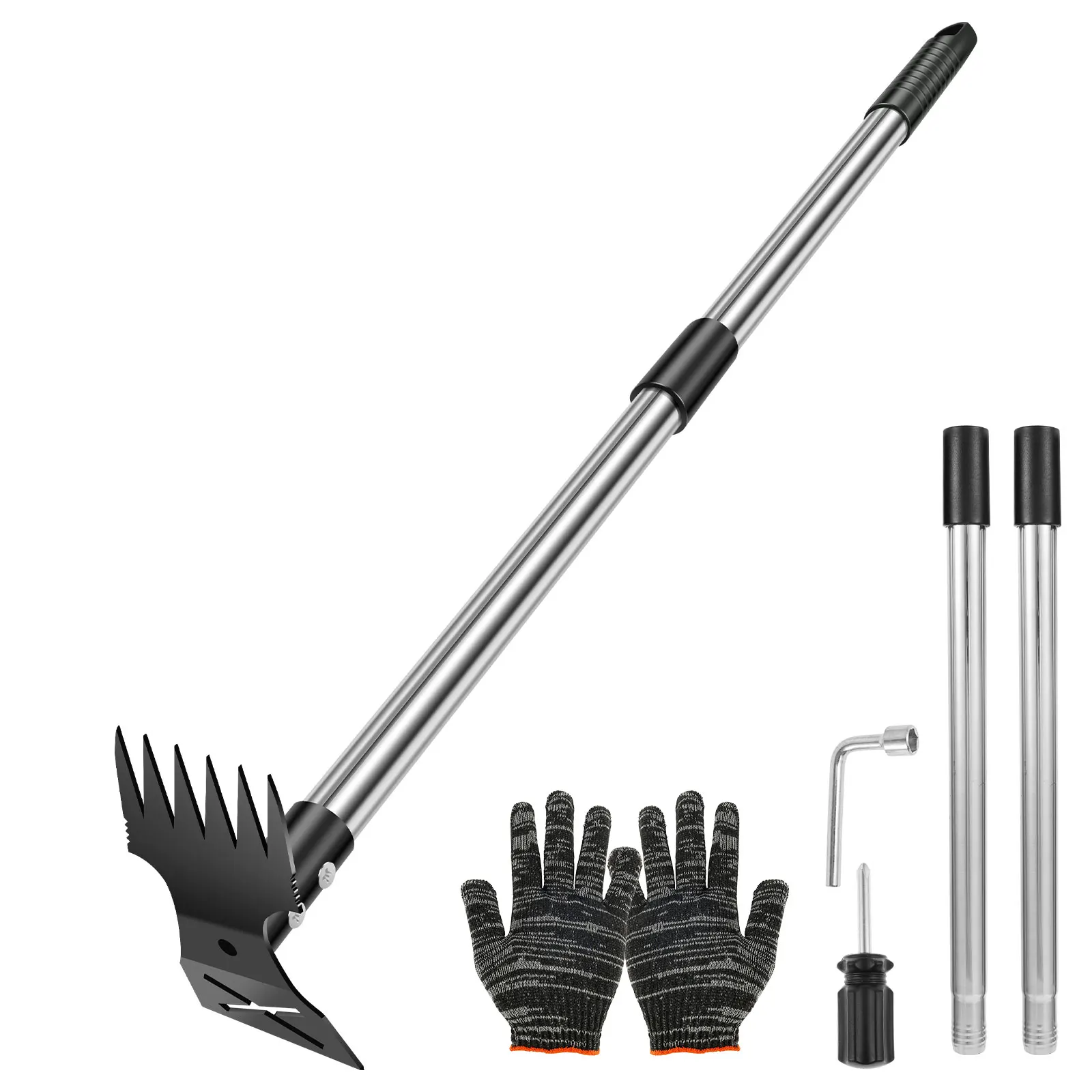Gardening Tools To Remove Grass - Garten-Reich-Rechen, Edelstahl-Garten-Unkraut-Riemen-Werkzeug, entfernt abgestorbene Grasblätter, die