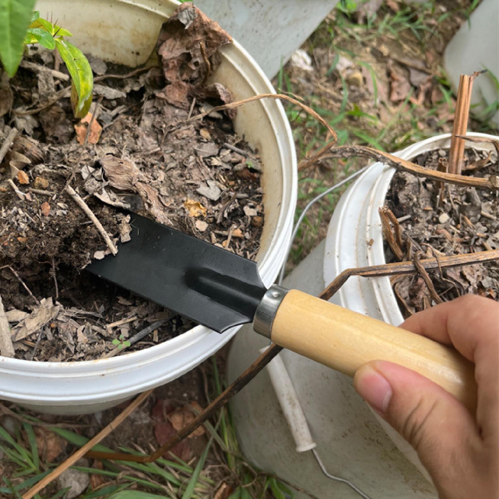 Gardening Tools Trowel - Kleines Gartenspaten-Grabwerkzeug mit Holzgriff, multifunktionales Gartengerät,