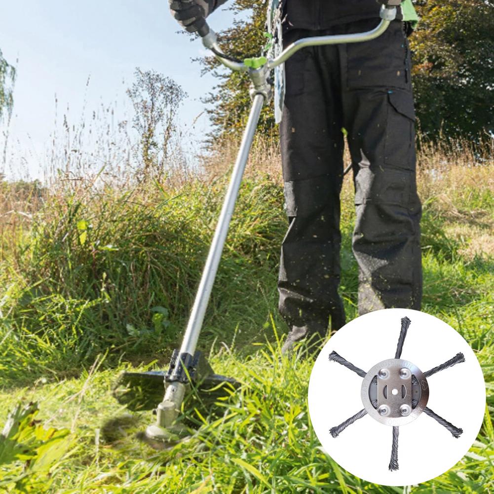 Gardening Tools To Remove Grass - Universeller Stahldraht-Unkrauttrimmerkopf 6 Zoll Rotierender Bürstenschneiderkopf