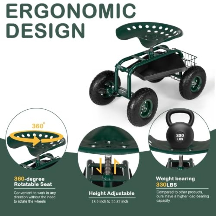 Gartenwagen mit Rollensitz, Rä – Gardening Tools For Seniors Bewertung und Preis